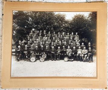 Rumbeke : corps de musique ; 1929; foto: 29,5x23,5, Collections, Enlèvement ou Envoi, Avant 1940, Utilisé, Photo