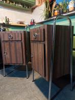 Set van twee vintage nachtkastjes, Huis en Inrichting, Slaapkamer | Nachtkastjes, Ophalen