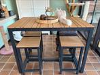 Hoge tafel met 4 barkrukken - Industriele stijl van Exterioo, Ophalen, Gebruikt, Metaal, Industrieel