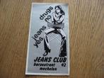 Oude Sticker Jeans Yes Drugs No Jeans Club Mechelen, Ophalen of Verzenden, Merk, Zo goed als nieuw