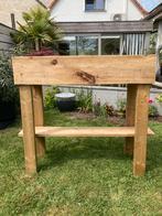 Handgemaakte robuuste kruidentafel in larikshout, Tuin en Terras, Ophalen, Zo goed als nieuw, Hout