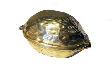 Antieke koperen notenkraker - Walnootvorm beschikbaar voor biedingen