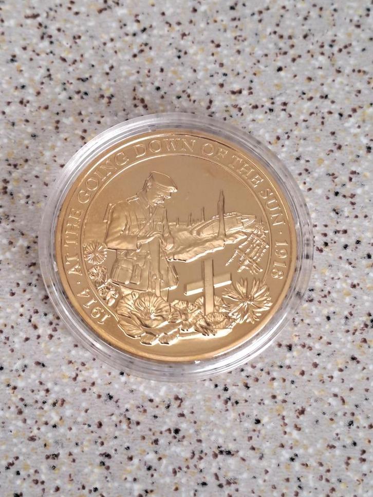 Herdenking WO I De Treurende soldaat Proof met Certificaat, Verzamelen, Militaria | Algemeen, Ophalen of Verzenden