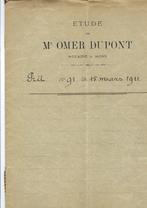 Ancien acte notarié 1911, Verzamelen, Ophalen of Verzenden, Gebruikt