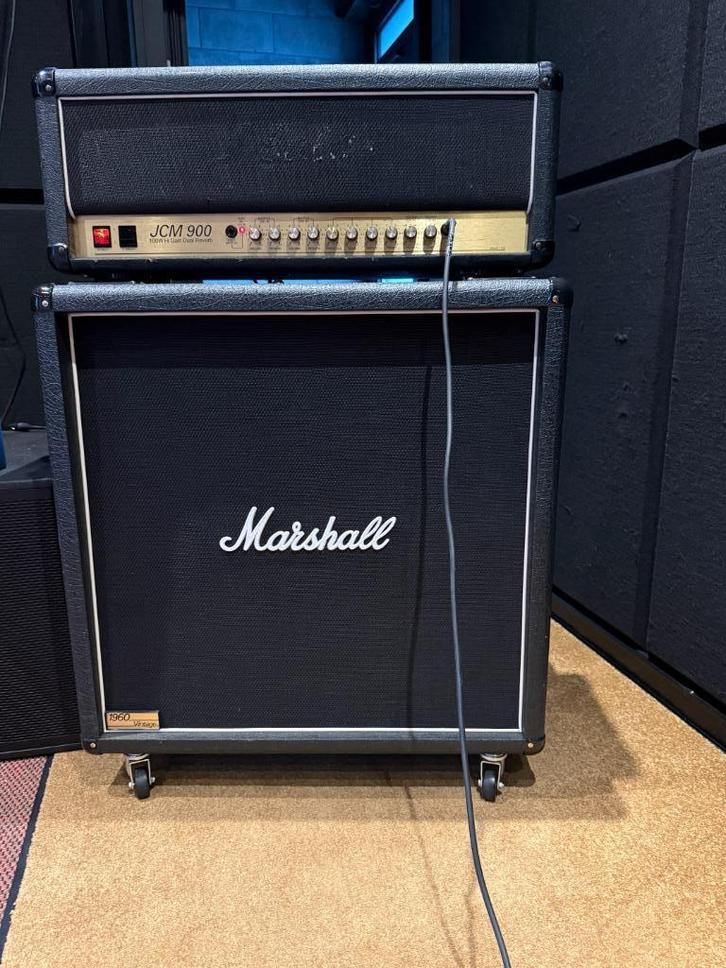 Marshall stack JCM900 + 1960 BV, Muziek en Instrumenten, Versterkers | Bas en Gitaar, Gebruikt, Gitaar, 100 watt of meer, Ophalen