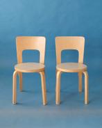 Artek Chair 66, Alvar Aalto, Beige Linoleum, Huis en Inrichting, Gebruikt, Bruin, Ophalen of Verzenden, Eén