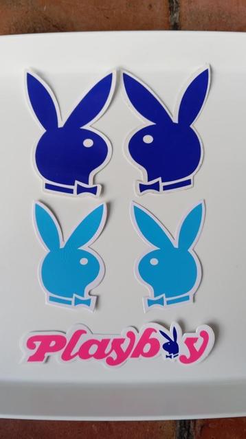 5 vintage Playboy Bunny stickers blauw / roze beschikbaar voor biedingen