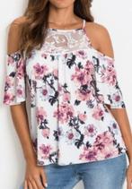 Top T-shirt floral épaules dénudées dentelle, Vêtements | Femmes, Envoi, Neuf