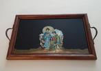 Plateau chinoiserie des années 1930, verre et bois, Enlèvement ou Envoi