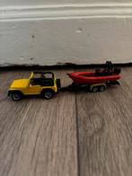 Speelgoed Jeep met bootje, Kinderen en Baby's, Speelgoed |Speelgoedvoertuigen, Verzenden, Gebruikt