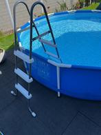Intex Zwembad 3.6m + filter Flowclear + accessoires, Ophalen, Gebruikt, Ladder