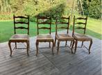 4 houten stoelen met rieten zitting, Enlèvement, Utilisé