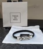 Bracelet en cuir noir Twice as Nice - neuf, Envoi, Neuf, Noir, Cuir