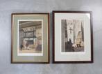 litho's stadhuis & kathedraal Antwerpen, 19de eeuw, Antiek en Kunst, Ophalen of Verzenden