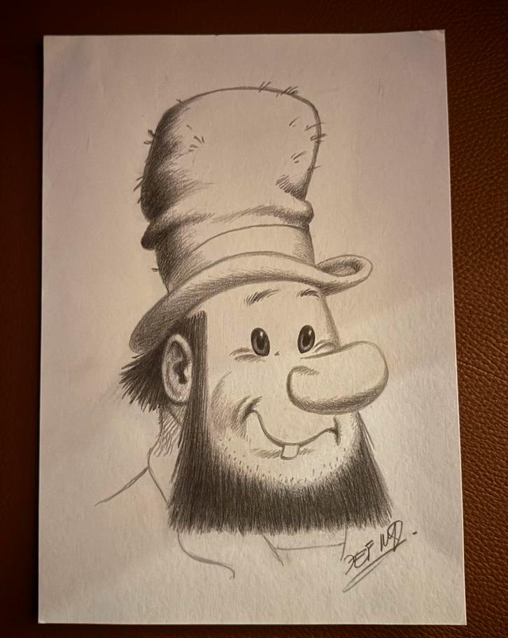 Print potloodtekening Boemel van Jef Nys, Verzamelen, Foto's en Prenten, Prent, Ophalen
