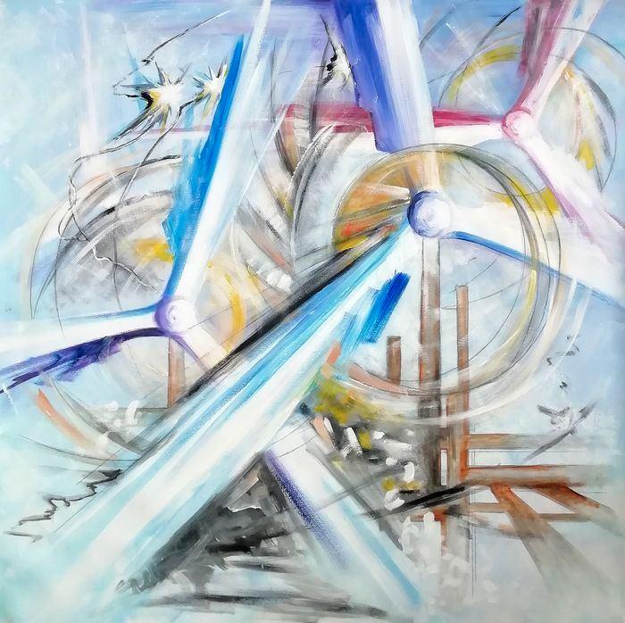 " Hijos del Viento " Acrylschilderij uit 2010 van Oleg Shovk, Antiquités & Art, Art | Peinture | Moderne, Enlèvement ou Envoi