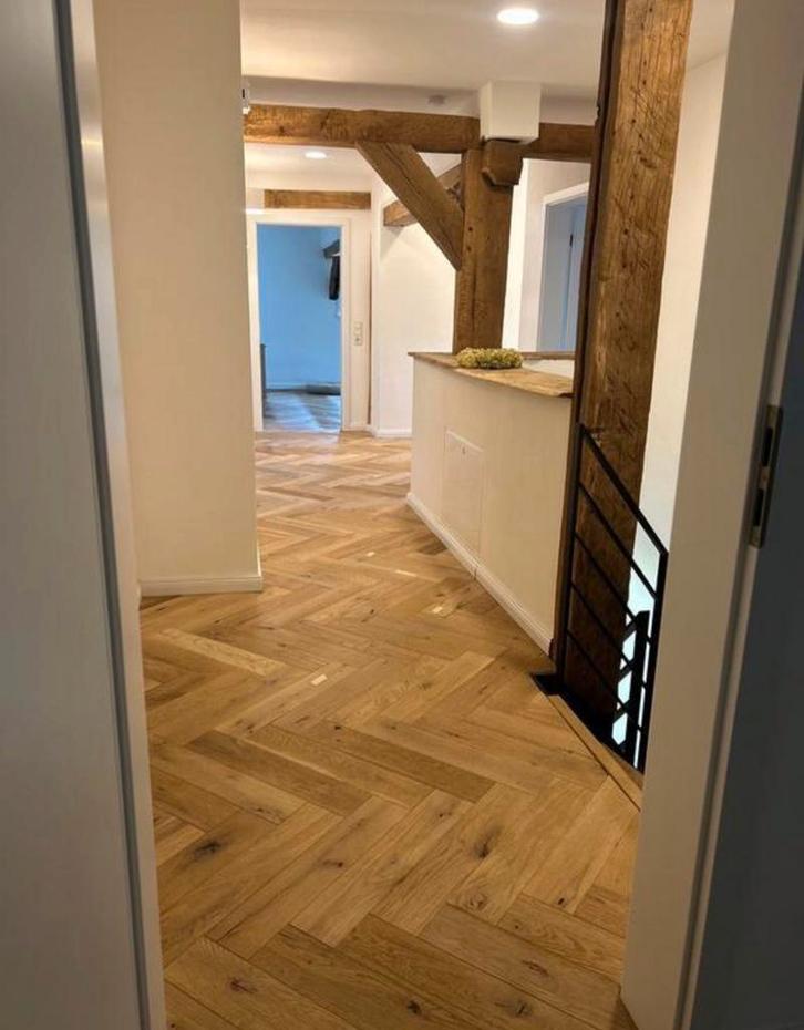 Lot de reste de parquet en chêne à motif en chevron, Bricolage & Construction, Planches & Dalles, Neuf, Parquet, Bois, Enlèvement ou Envoi