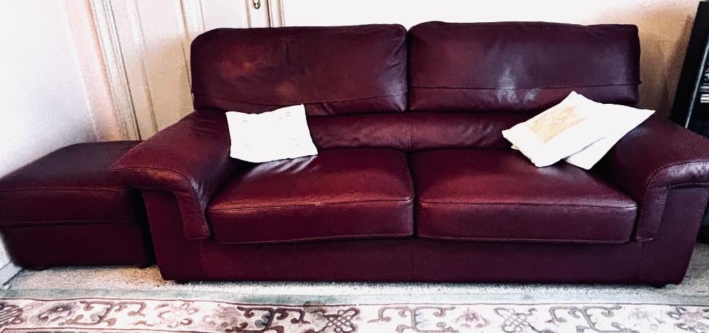 salon, Maison & Meubles, Canapés | Coins salons complets, Utilisé, Cuir, Enlèvement