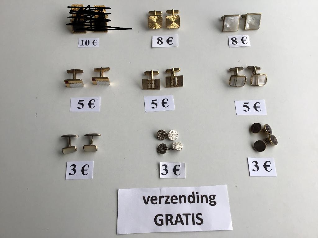 8 paires de boutons de manchette AVEC LIVRAISON GRATUITE, Bijoux, Sacs & Beauté, Boutons de manchette, Comme neuf, Enlèvement ou Envoi