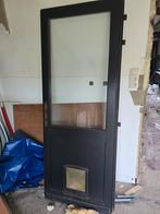 Porte en bois avec passage pour animaux, Bricolage & Construction, Porte extérieure, Utilisé, Moins de 80 cm, Bois