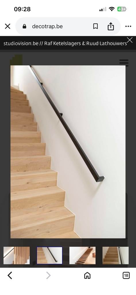 Nieuwe trapleuning decotrap 3m zwart, Ophalen, Trap