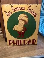 Metalen reclamebord Phildar, Ophalen, Gebruikt, Reclamebord