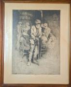 RARE GRANDE GRAVURE KURT PEISER - Le clochard -, Enlèvement