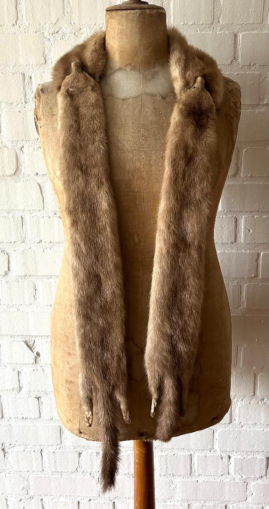vintage sjaal bont - nerts, Antiquités & Art, Antiquités | Vêtements et Textile, Enlèvement ou Envoi