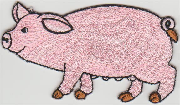 Varken stoffen opstrijk patch embleem, Verzamelen, Overige Verzamelen, Nieuw, Verzenden