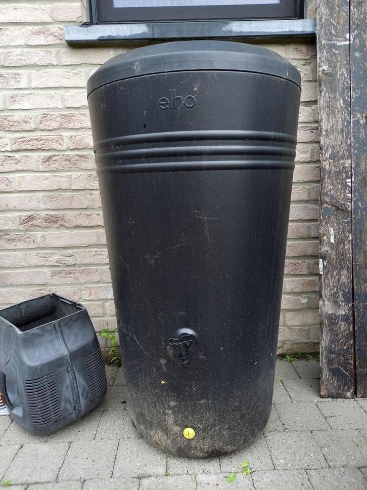 Regenton Elho 200L zwart mat, Tuin en Terras, Regentonnen, Kunststof, Ophalen