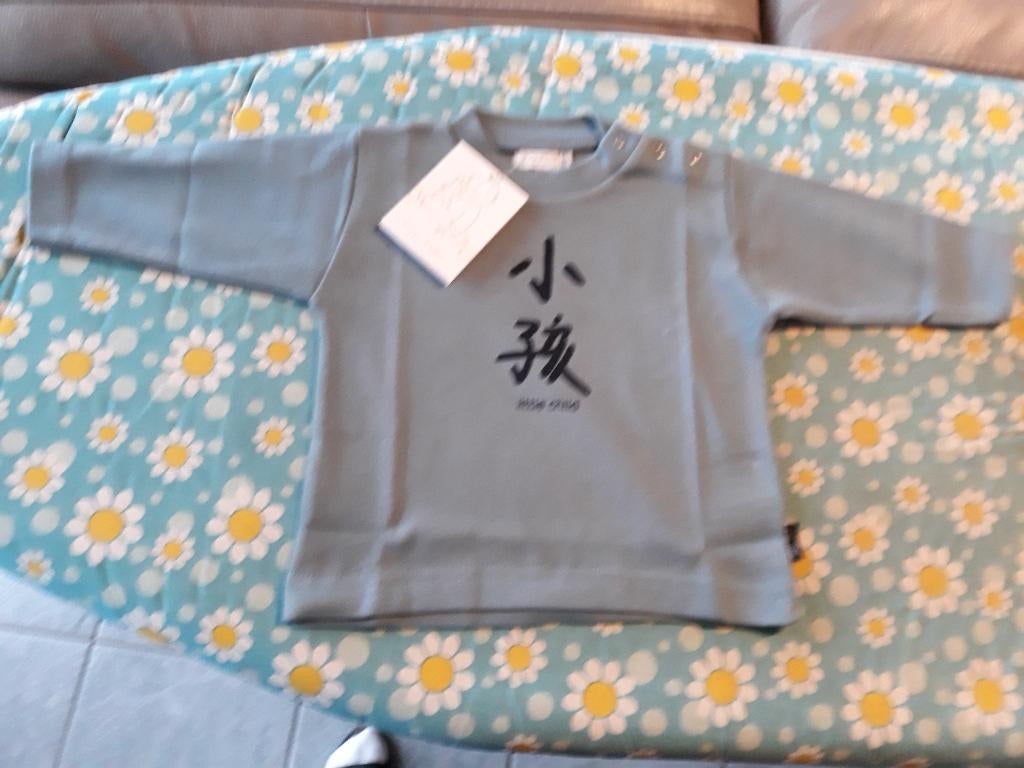 t-shirt souspull chinees teken P'tit Filou NIEUW maat 68, Kinderen en Baby's, Babykleding | Maat 68, Ophalen of Verzenden