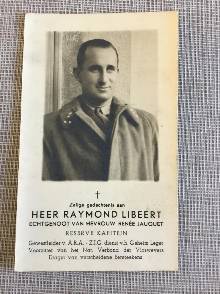 Ancien soldat Libeert et accident d'avion de la SABENA 1946, Envoi, Image pieuse