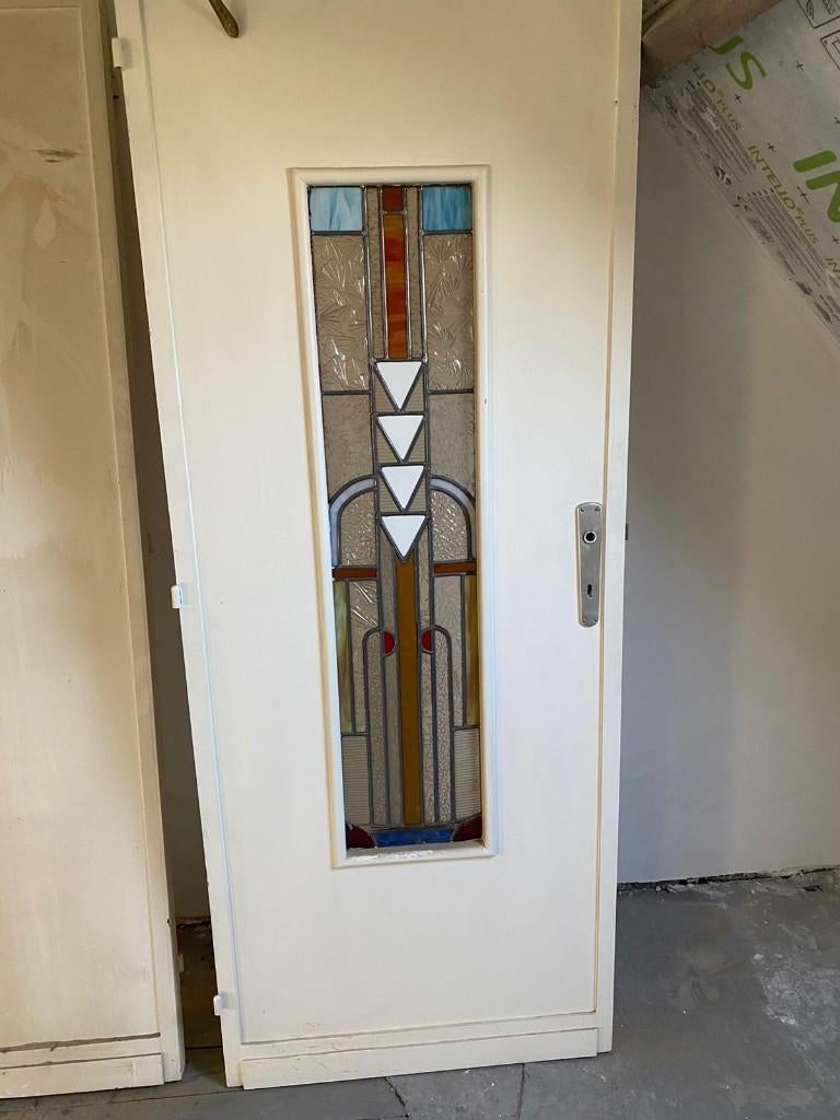 Klassieke binnendeuren, Doe-het-zelf en Bouw, Deuren en Vliegenramen, Gebruikt, Binnendeur, 200 tot 215 cm, 80 tot 100 cm, Glas