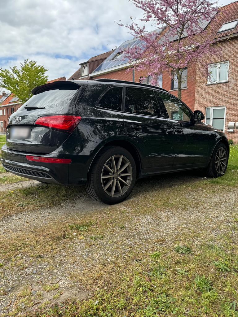 Audi q5 sline 2.0 tdi bwj 2015 zwart, Autos, Cuir, Achat, Q5, Boîte manuelle