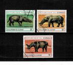 AFRIKA CONGO REPUBLIEK PREHISTORIE 3 POSTZEGELS GESTEMPELD, Ophalen, Overige landen, Gestempeld