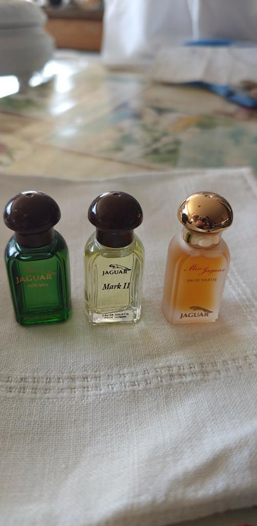 parfum miniatuur flesjes 5 ml Jaguar vintage 3 vers, Collections, Parfums, Enlèvement ou Envoi, Neuf, Miniature, Plein