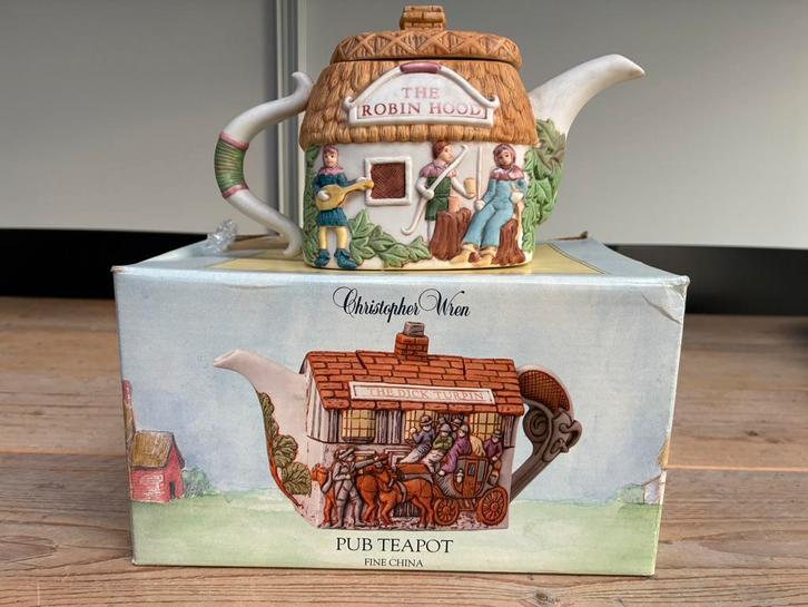 Théière rétro «Robin Hood Inn» dans son emballage d'origine, Collections, Rétro, Enlèvement ou Envoi