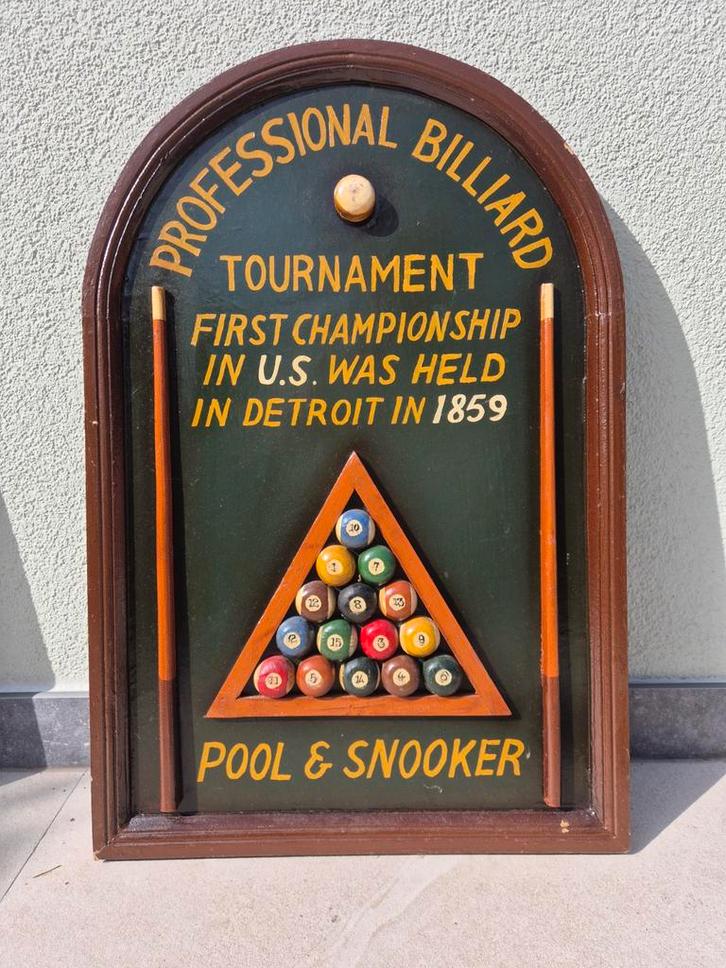 Tableau décoratif billard - sculpté en relief, Antiek en Kunst, Kunst | Schilderijen | Modern, Ophalen of Verzenden