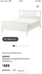Cadre de lit Hemnes Ikea, Maison & Meubles, Enlèvement, Comme neuf, Blanc
