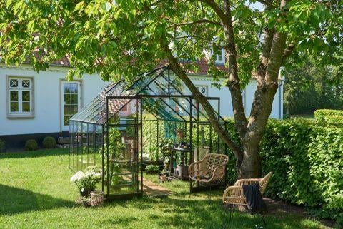 Nieuw Tuinkas Qube 812, zwart gecoat, Jardin & Terrasse, Serres, Neuf, Verre, Serre, Aluminium