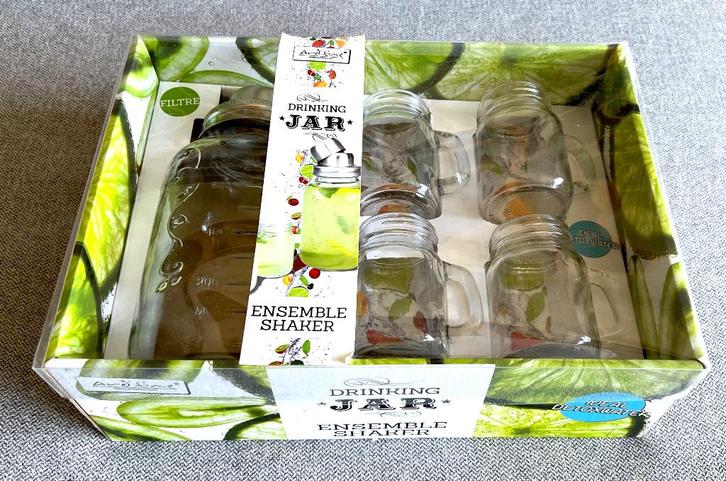 Box "SHAKER" (Pour Cocktails & Rhum Arrangé) 5 Pièces / NEUF, Maison & Meubles, Cuisine | Vaisselle, Neuf, Verre ou Verres, Uni