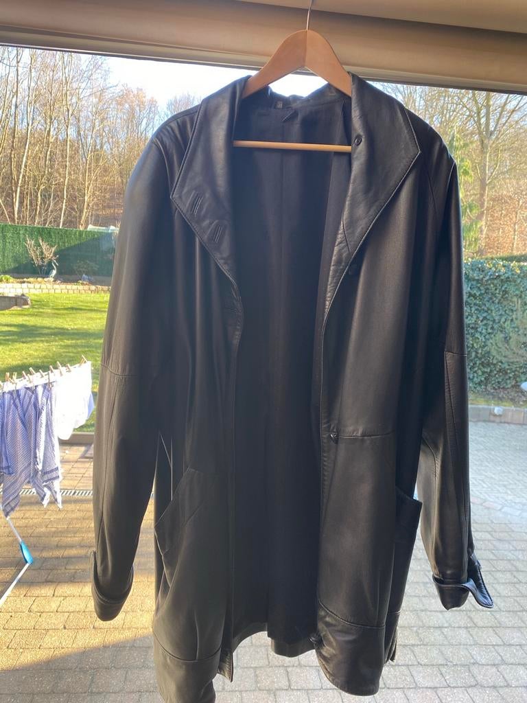 Zwarten lederen damesvest oversized model, Kleding | Dames, Jassen | Zomer, Ophalen, Maat 38/40 (M)