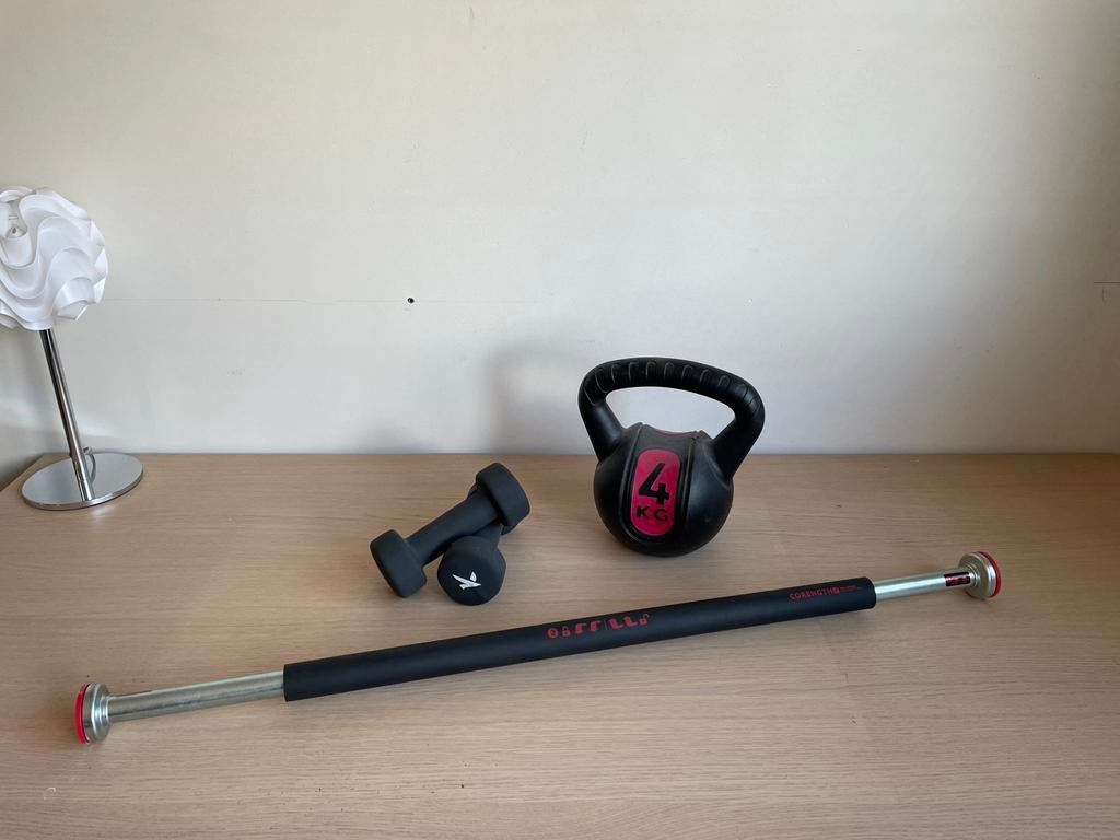 Optrekstang en gewichten, Ophalen, Zo goed als nieuw, Oprekstang