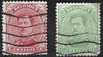 2 Postzegels Koning Albert I België 1915, Postzegels en Munten, Koninklijk huis, Frankeerzegel, Ophalen of Verzenden, Gestempeld