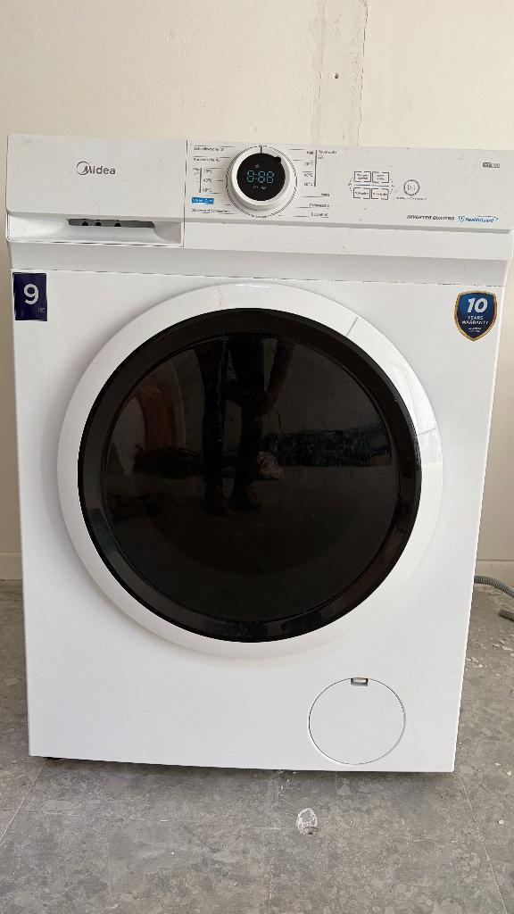 Wasmachine Midea MF10EW90B (klasse A), Electroménager, Lave-linge, Utilisé, Chargeur frontal, 8 à 10 kg, 85 à 90 cm, 1200 à 1600 tours