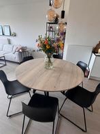 Ronde eettafel + 6 stoelen, Ophalen, Zo goed als nieuw, Vijf personen of meer, Rond
