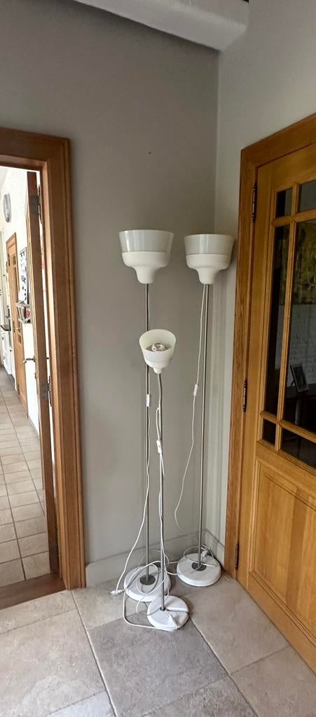 Drie IKEA vloerlampen/ staandlampen wit, Huis en Inrichting, Ophalen, Gebruikt