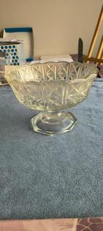 Glazen fruitschaal op een achthoekige voet, Enlèvement ou Envoi, Rond, Verre, Utilisé