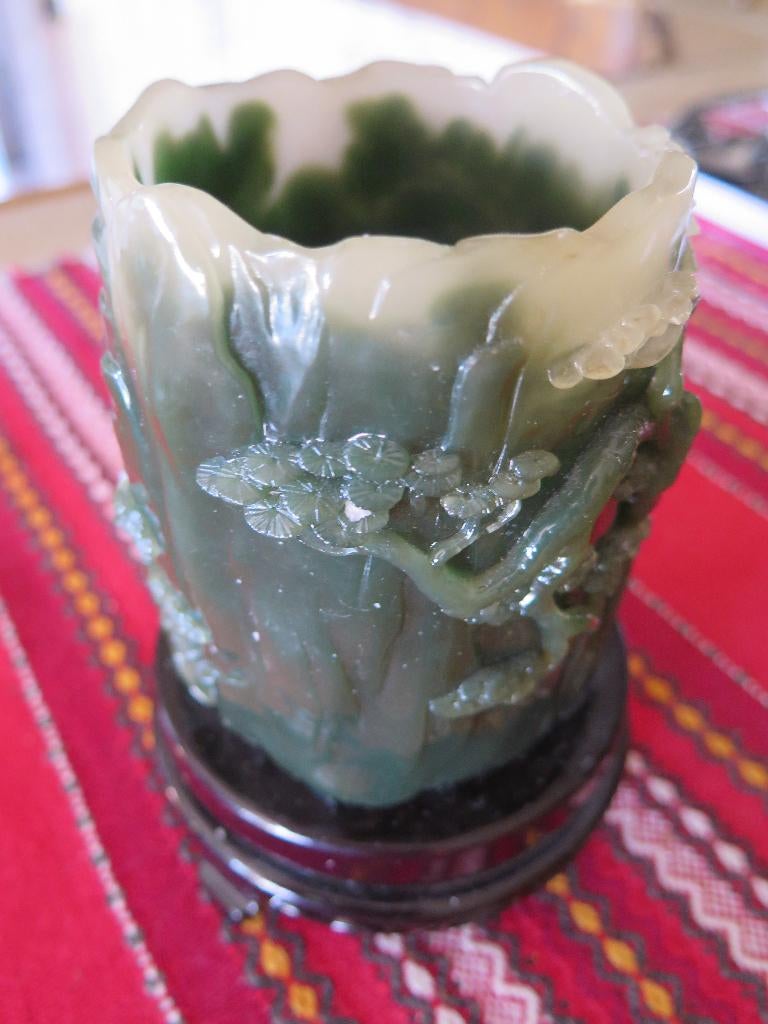 bougeoir chinois, Moins de 25 cm, Enlèvement ou Envoi, Vert, Utilisé