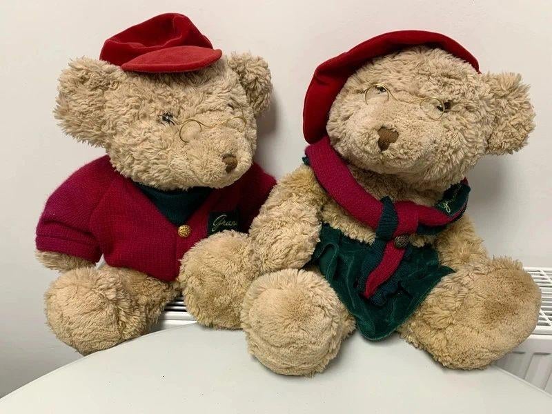 2 teddyberen Grandpa&Grandma - Nicotoy, Enlèvement ou Envoi, Comme neuf, Ours en tissus